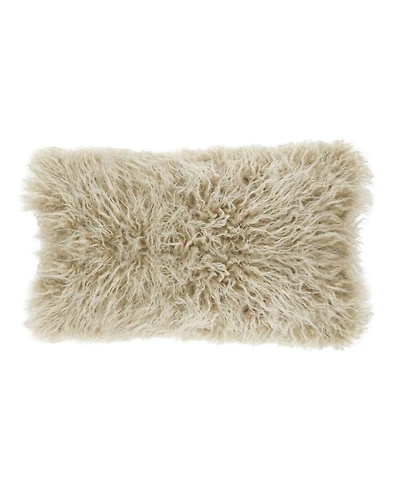 Saro Lifestyle Mongolian Faux Fur Decorative Pillow, 12" x 20"