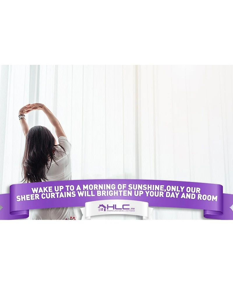 Hlc.me 2 Pack Sheer Voile Window Curtain Panels