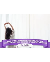 Hlc.me 2 Pack Sheer Voile Window Curtain Panels