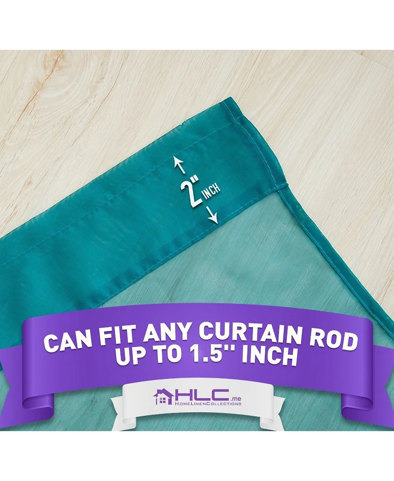 Hlc.me 2 Pack Sheer Voile Window Curtain Panels