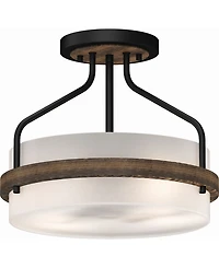 Volume Lighting Emery 2-Light Semi-Flush Mount Ceiling Fixture