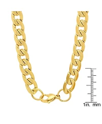 Steeltime Men's 18k gold Plated Stainless Steel Accented 10mm Figaro Chain 24" Necklaces