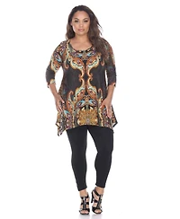 White Mark Plus Marlene Tunic Top