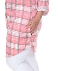 White Mark Plus Piper Stretchy Plaid Tunic
