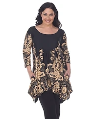 White Mark Plus Yanette Tunic Top