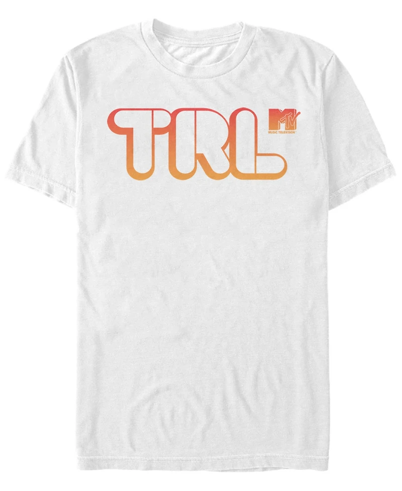 Mtv Men's Orange Total Request Live Logo Short Sleeve T-Shirt