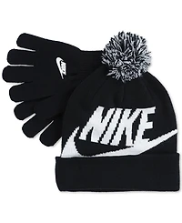 Nike Big Boys 2-Piece Swoosh Beanie and Gloves Set