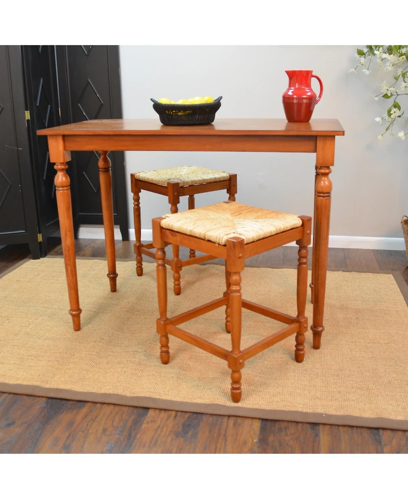 French Country 24" Turned Leg Seat Stool