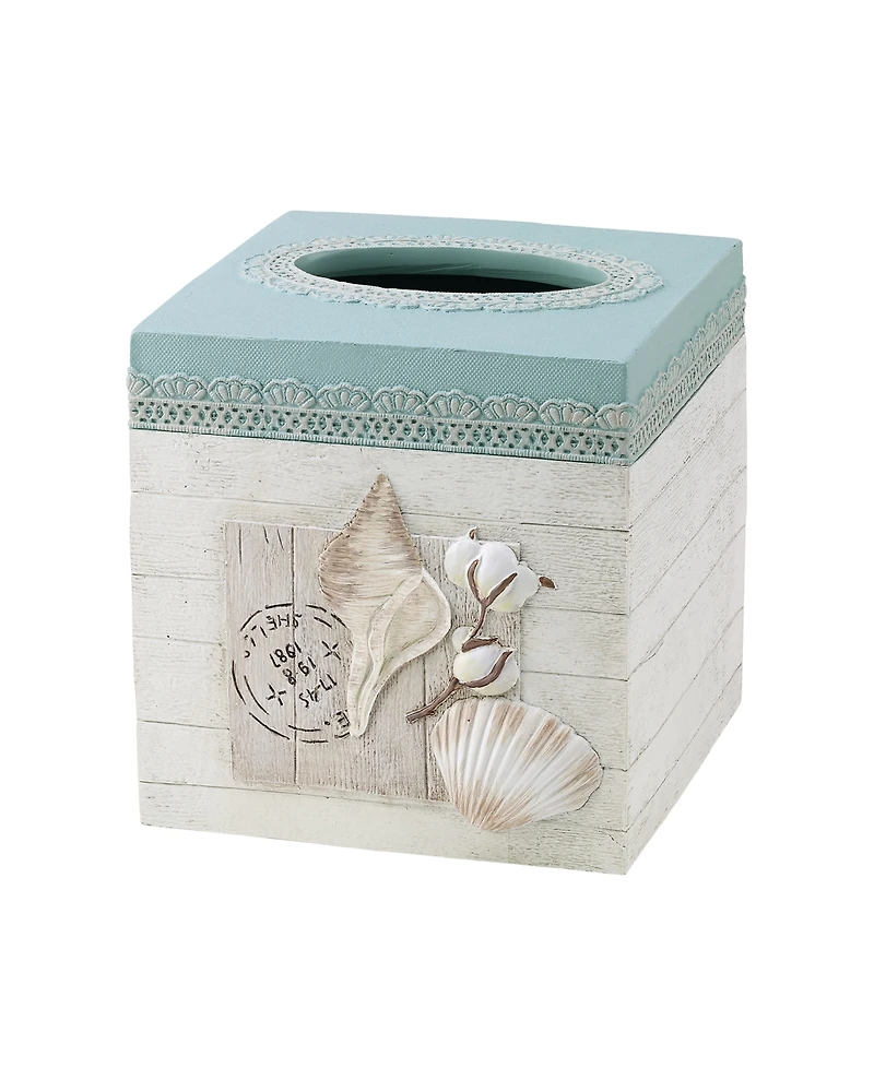 Avanti Farmhouse Shell Textured Resin Tissue Box Cover