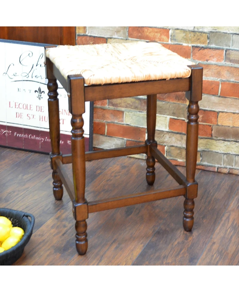 French Country 24" Turned Leg Seat Stool