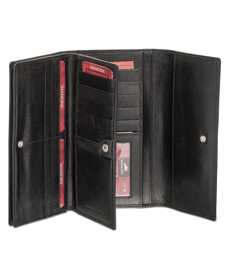 Mancini Equestrian-2 Collection Rfid Secure Trifold Wallet