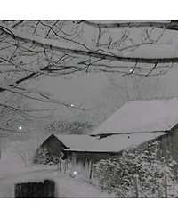 Northlight Large Fiber Optic Lighted Snowy Winter Cabin Canvas Wall Art, 15.75" x 23.5"