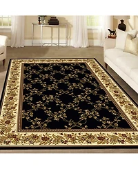 Closeout! Km Home 1427/1720/Black Navelli Black 3'3" x 5'4" Area Rug