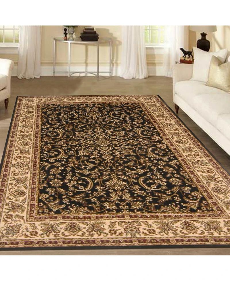 Closeout! Km Home 1318/1520/Black Navelli Black 3'3" x 5'4" Area Rug