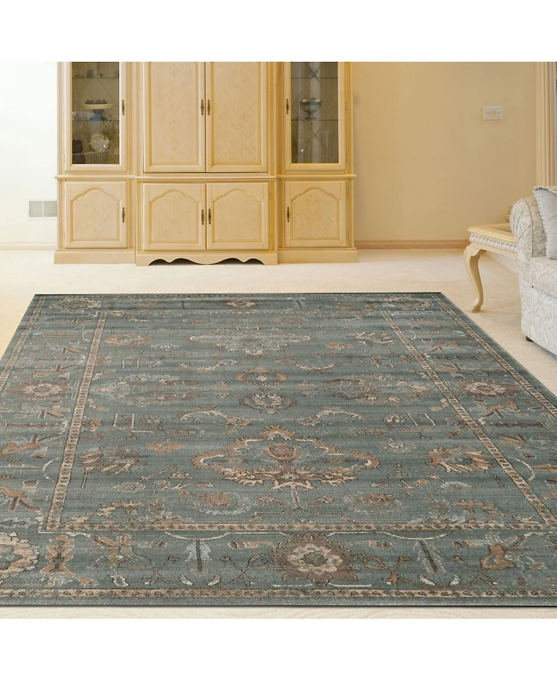 Closeout! Km Home 3562/0051/Green Cantu Green 5'3" x 7'3" Area Rug