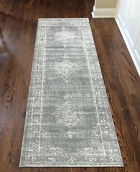 Closeout! Km Home 3563/0053/Green Cantu Green 2'2" x 7'7" Runner Rug
