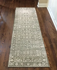 Closeout! Km Home 3564/0053/Green Cantu Green 2'2" x 7'7" Runner Rug