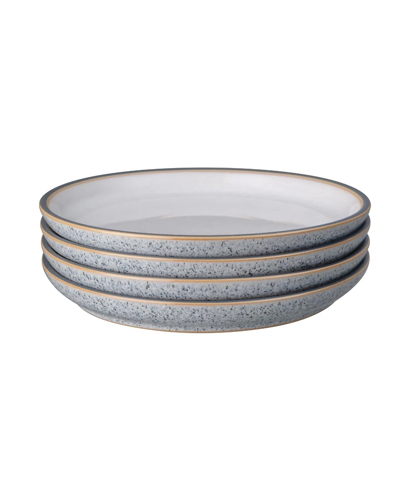 Denby Studio Grey/White Medium Coupe Plates, Set of 4
