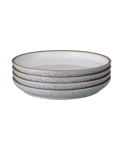 Denby Studio Grey/White Medium Coupe Plates, Set of 4