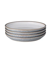 Denby Studio Grey/White Medium Coupe Plates, Set of 4
