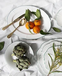 Twig New York Amelie Forest Green Rim Serving Bowl
