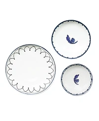 Twig New York Blue Bird Canape Plates - Set of 3