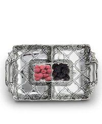 Arthur Court Designs Aluminum Grape Entertainment Tray 4 Sections