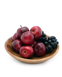 Arthur Court Acacia Wood Serving Bowl for Fruits or Salads Calabash Round Shape Style Large Wooden Single Bowl