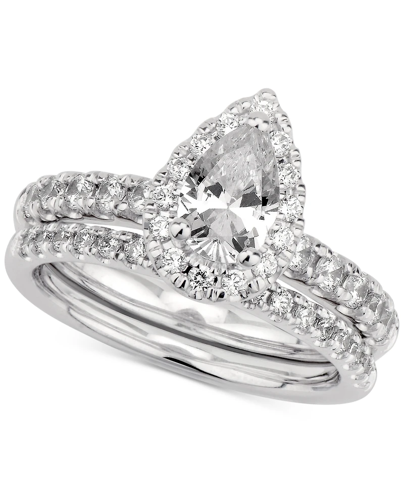 Gia Certified Diamond Pear Bridal Set (1-1/2 ct. t.w.) in 14k White Gold