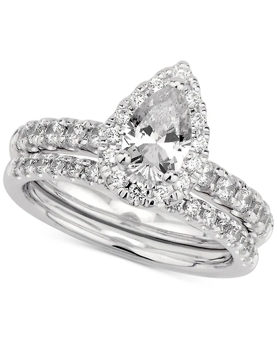 Gia Certified Diamond Pear Bridal Set (1-1/2 ct. t.w.) in 14k White Gold
