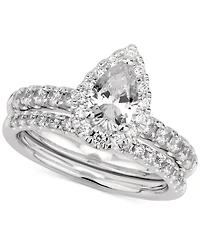 Gia Certified Diamond Pear Bridal Set (1-1/2 ct. t.w.) in 14k White Gold