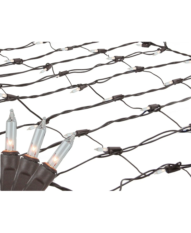 Northlight 2' x 8' Clear Mini Net Style Tree Trunk Wrap Christmas Lights - Brown Wire