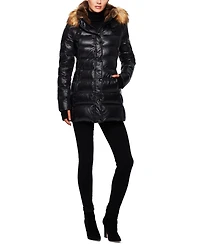 S13 Women's Chelsea Faux-Fur-Collar Hooded Puffer Coat