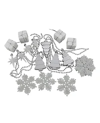 Northlight 125ct Winter White and Silver Splendor Shatterproof 4-Finish Christmas Ornaments