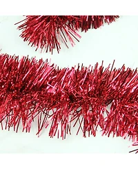 Northlight 50' Traditional Shiny Red 6 Ply Christmas Foil Tinsel Garland - Unlit