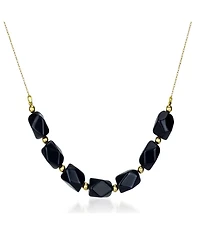 Black Onyx (9-10mm) Chain Necklace in 14k Yellow Gold
