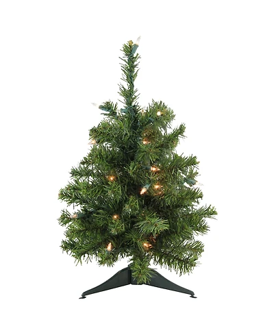 Northlight 18" Pre-Lit Canadian Pine Artificial Christmas Tree - Clear Lights