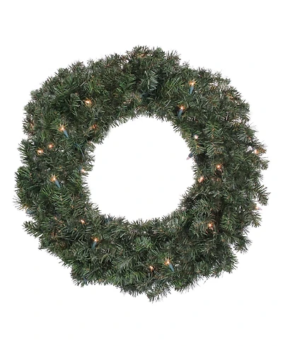 Northlight 24" Pre-Lit Canadian Pine Artificial Christmas Wreath - Clear Lights