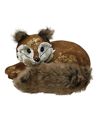 Northlight 16.5" Brown and Gold Fox Lying Down Christmas Table Figure