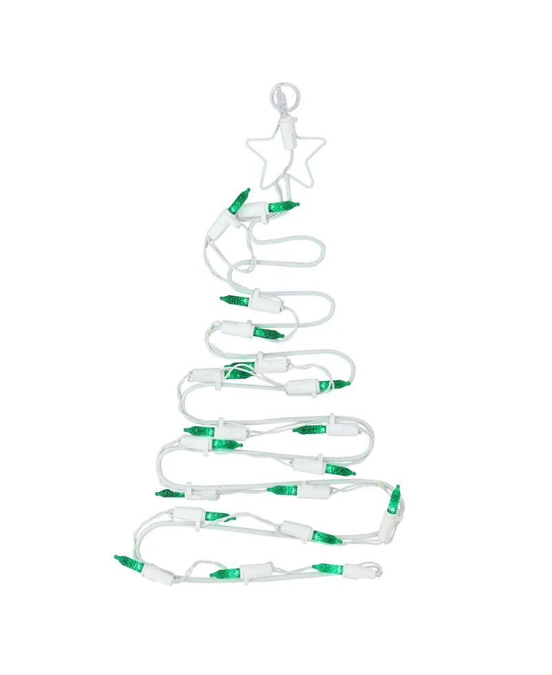 Northlight 12.5" Battery Operated Led Lighted Christmas Tree Window Silhouette with Timer