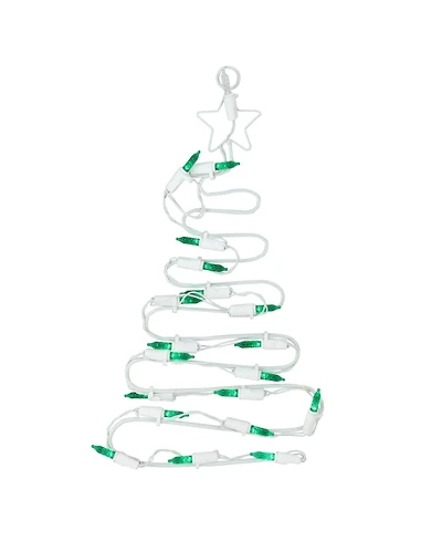 Northlight 12.5" Battery Operated Led Lighted Christmas Tree Window Silhouette with Timer