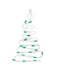 Northlight 12.5" Battery Operated Led Lighted Christmas Tree Window Silhouette with Timer