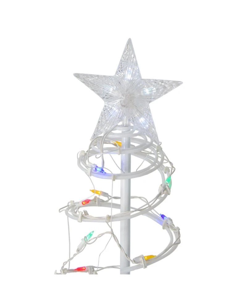 Northlight Set of 2 Multi-Color Led Lighted Spiral Cone Tree Outdoor Christmas Decorations 3' 4'