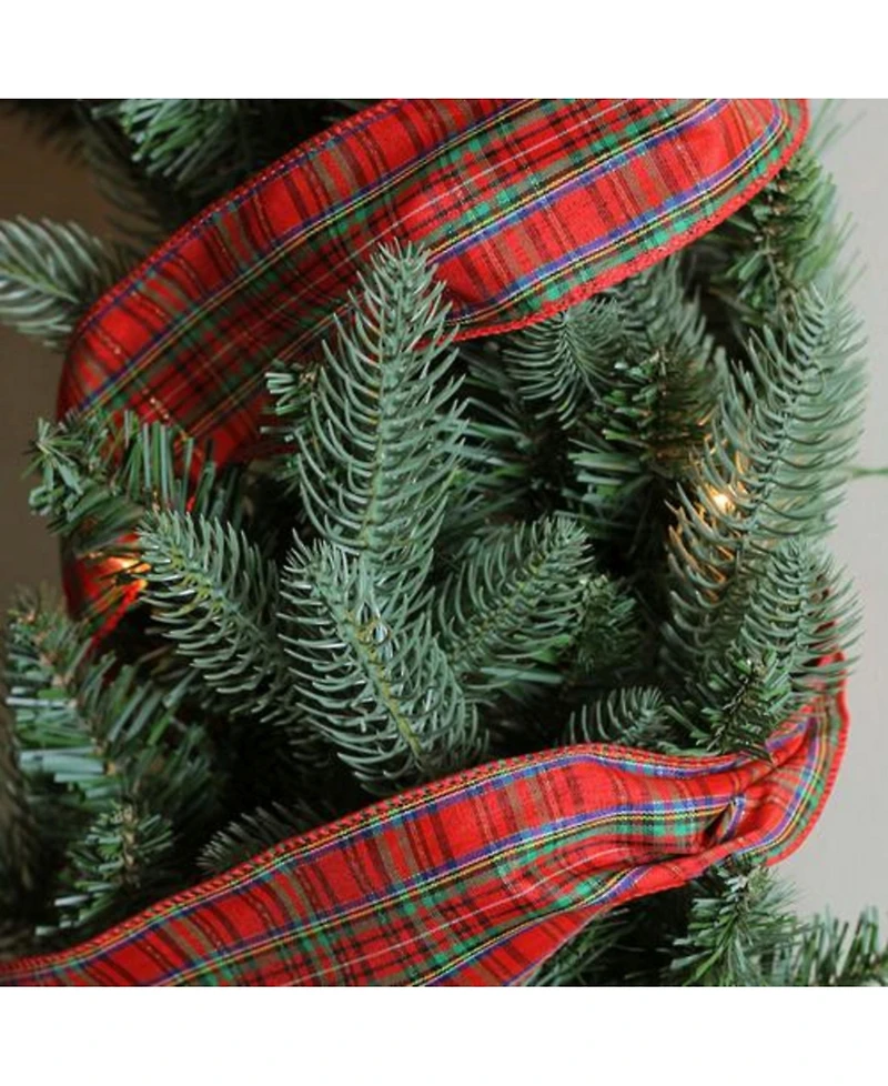 Northlight Red and Green Stripe Wired Christmas Craft Ribbon 2.5" x 10 Yards