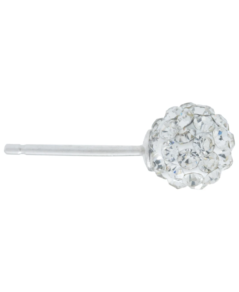 Multicolor Crystal Pave Ball Cluster Stud Earrings in Sterling Silver (Also Available in Silver)