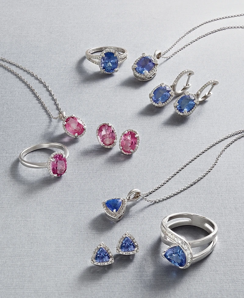 Effy Tanzanite (2-5/8 ct. t.w.) and Diamond (1/4 ct. t.w.) Ring in 14k White Gold, Created for Macy's