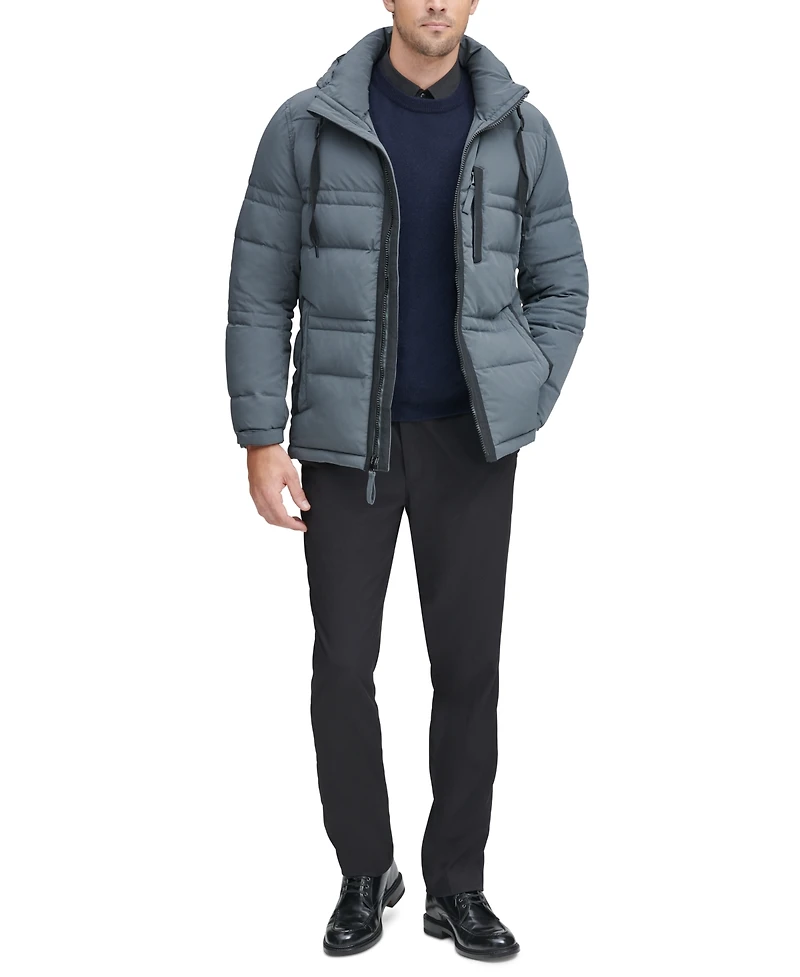 Marc New York Men's Huxley Crinkle Down Jacket with Removable Hood