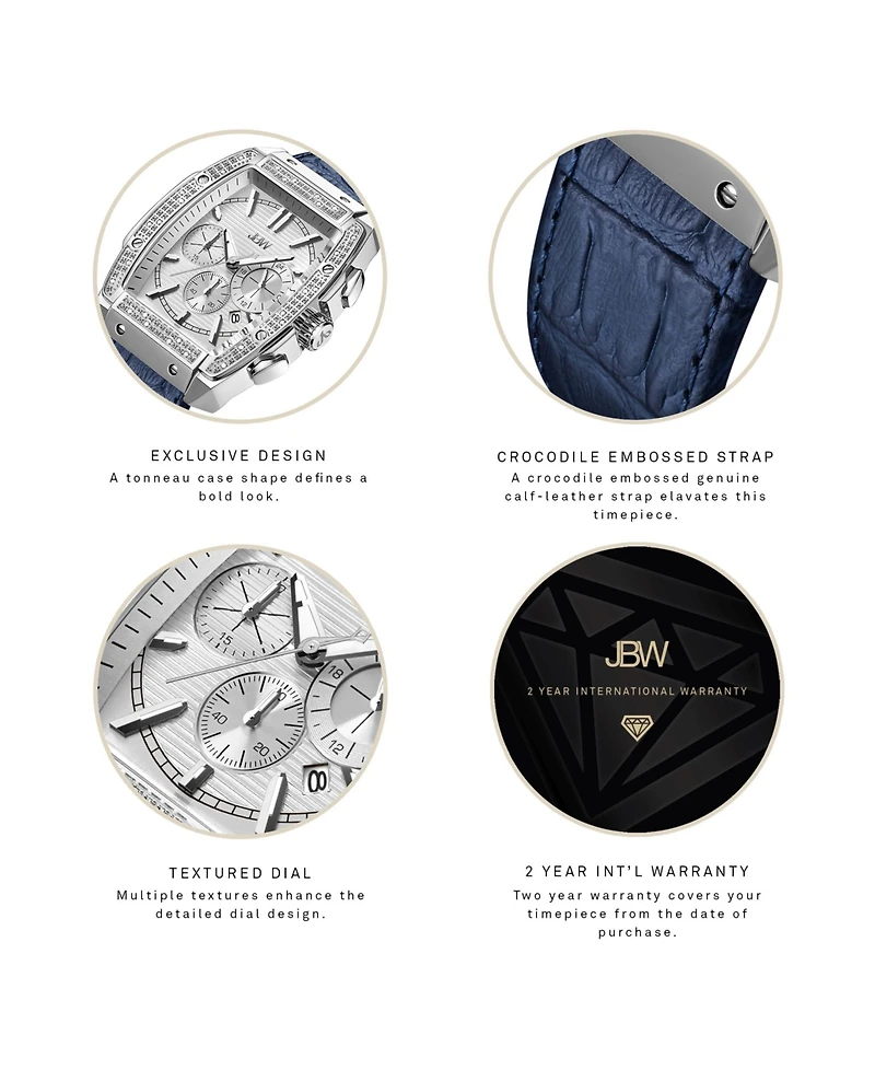 Jbw Men's Echelon Diamond (1/4 ct. t.w.) Watch in Stainless Steel 41mm