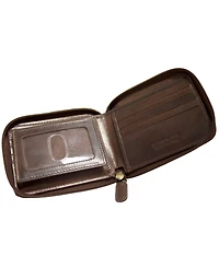 Men's Mancini Boulder Collection Rfid Secure Zippered Wallet with Removable Passcase