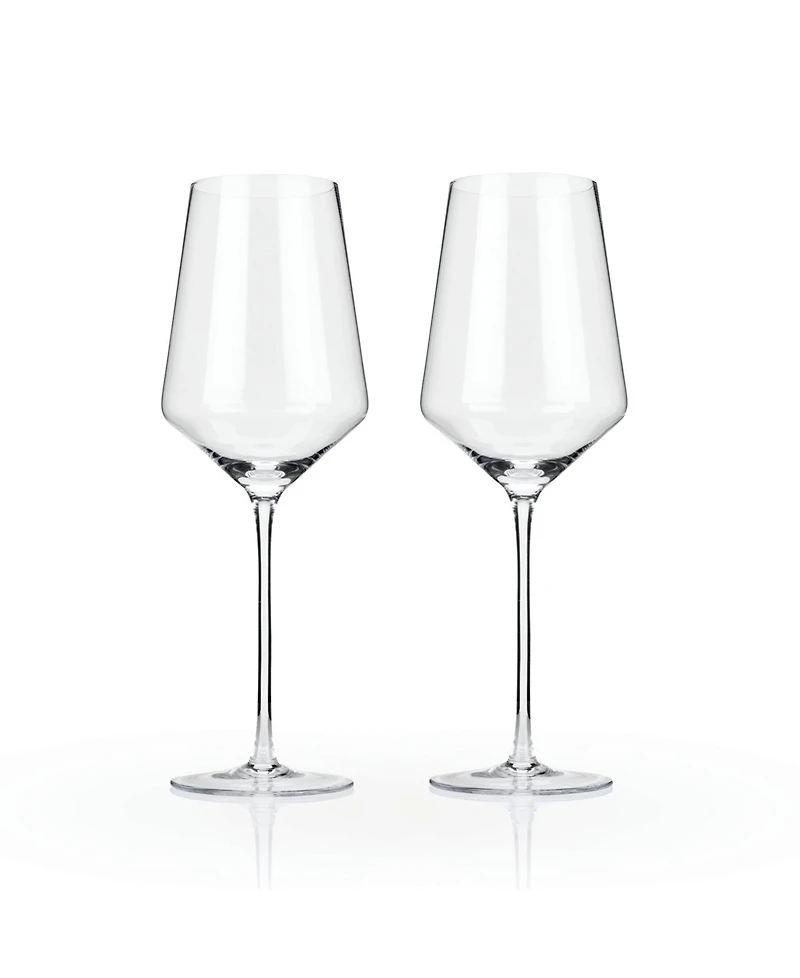 Viski Raye Angled Crystal Bordeaux Wine Glasses, Set of 2, 16 Oz